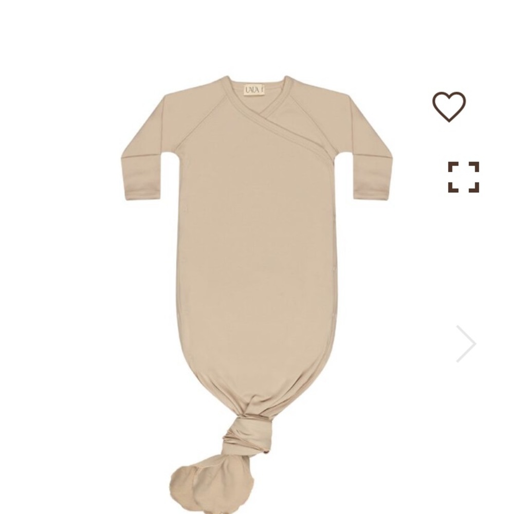 NWOT Uaua newborn kimono gown- beige/latte